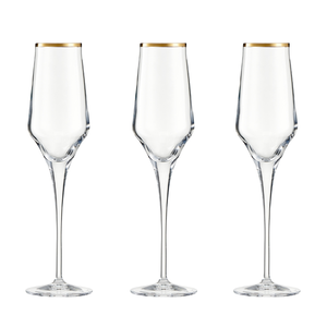 Kieliszki do szampana 200 ml 6 sztuk CONTESSA Gold