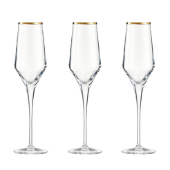 Kieliszki do szampana 200 ml 6 sztuk CONTESSA Gold