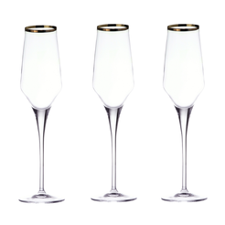 Kieliszki do szampana 200 ml 6 sztuk CONTESSA Gold