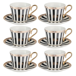 Komplet filiżanek porcelanowych 220 ml 6 sztuk AGNES