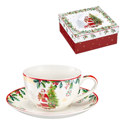 Filiżanka świąteczna porcelanowa 260 ml FROZEN NOEL z Mikołajem