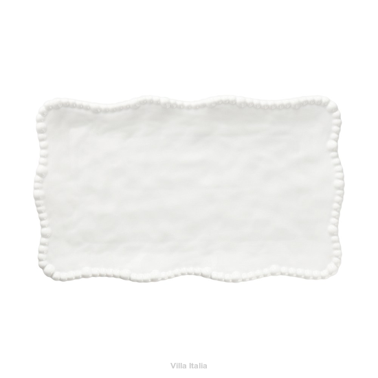 Patera na ciasto Talerz prostokątny 35 x 20 cm MESTIERE WHITE