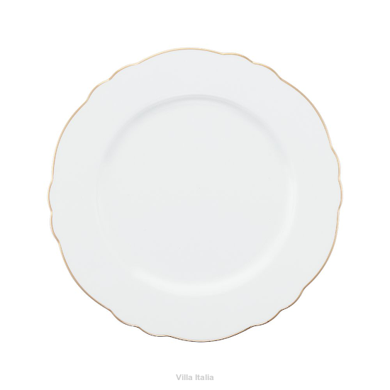 talerz do ciasta ręcznie malowany złotem porcelanowy