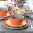 Talerz płytki porcelanowy 25 cm BORNEO orange-grey 12