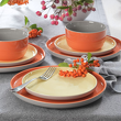 Talerz płytki porcelanowy 25 cm BORNEO orange-grey 11