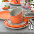 Talerz płytki porcelanowy 25 cm BORNEO orange-grey 7
