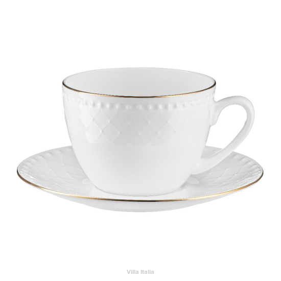 Filiżanka porcelanowa 250 ml ze spodkiem ROMA GOLD