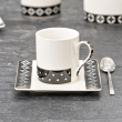 Filiżanka do kawy porcelanowa 200 ml ze spodkiem YVETTE 2  1