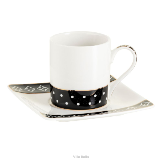 Filiżanka do kawy porcelanowa 200 ml ze spodkiem YVETTE 2 