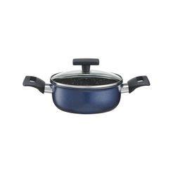 Garnek niski z pokrywką 16 cm ceramiczny LADY BLUE