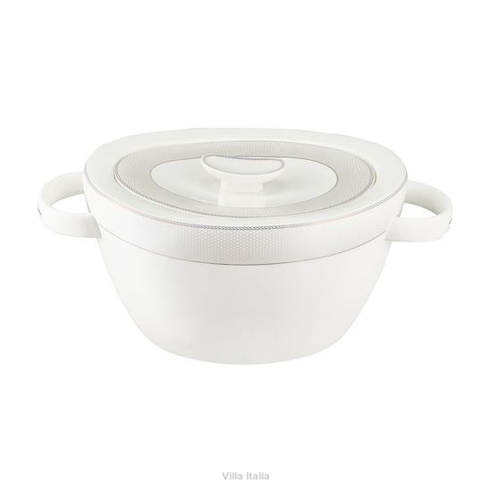 waza porcelanowa dekorowana biało-złotym wzorem