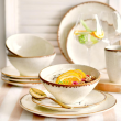 Komplet talerzy z miseczkami na 6 osób ceramiczny RUSTICO 9