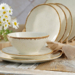 Komplet talerzy z miseczkami na 6 osób ceramiczny RUSTICO 2