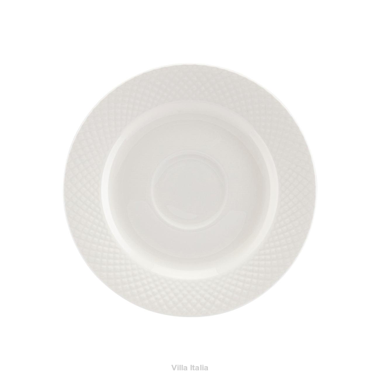 spodeczek pod filiżankę do kawy z białej porcelany