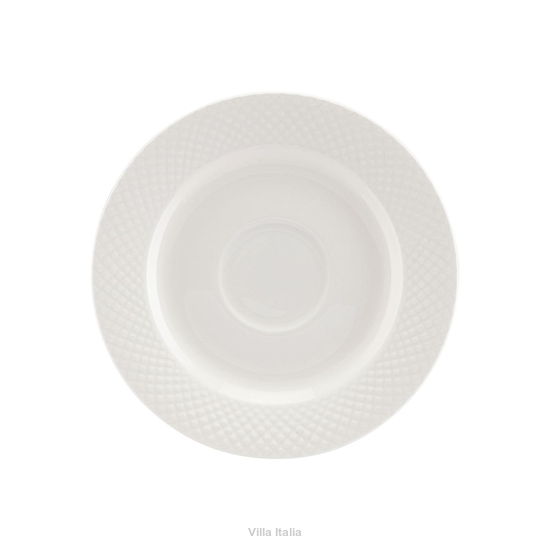 spodeczek pod filiżankę do kawy z białej porcelany