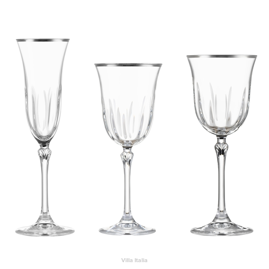 Eleganckie kieliszki do wina i szampana ze szkła kryształowego