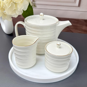 Zestaw do herbaty porcelanowy dzbanek cukiernica mlecznik UNICO 15
