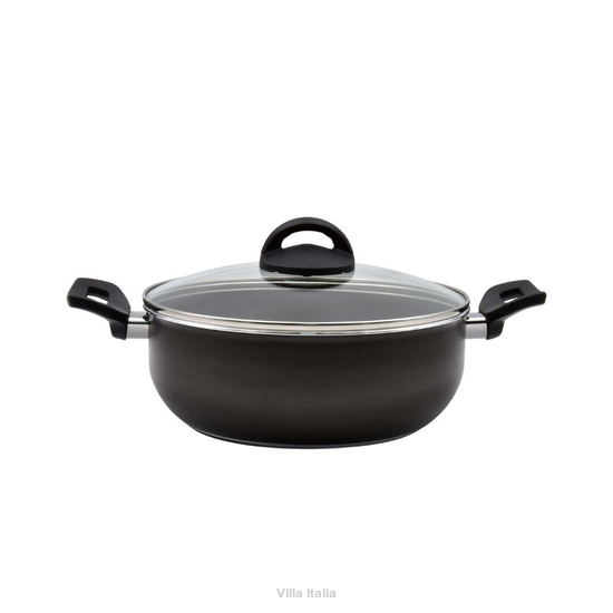 Garnek aluminiowy z przykrywką szklaną