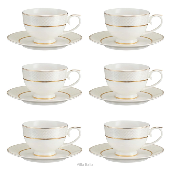 Komplet filiżanek porcelanowych 230 ml 6 sztuk CELINE