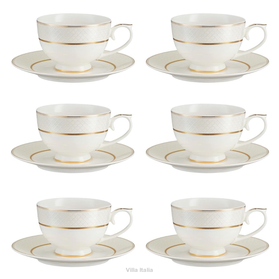 Komplet filiżanek porcelanowych 230 ml 6 sztuk CELINE