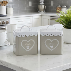 Pojemnik na cukier metalowy kwadratowy 14 cm LACE