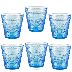 Komplet 6 sztuk szklanek niebieskich 250 ml FREEZE