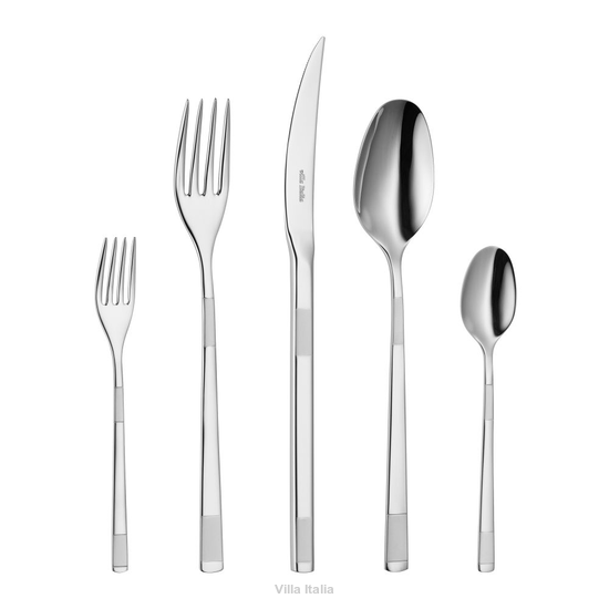 Zestaw sztućców z matowym wykończeniem: łyżka nóż widelec łyżeczka i widelczyk do ciasta