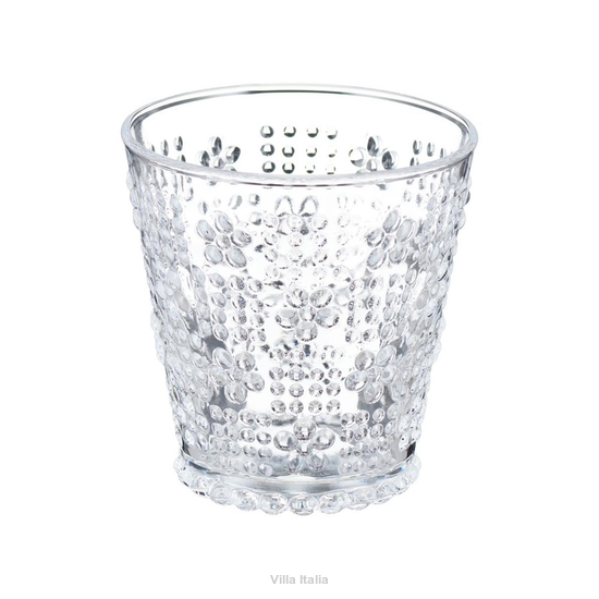 Szklanka przeźroczysta z wytłoczonym wzorem