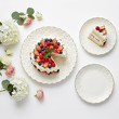 talerz i talerzyki na ciasto, porcelana ze złotem
