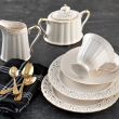 Cukiernica porcelanowa złota linia CLARA Gold Ivory 6