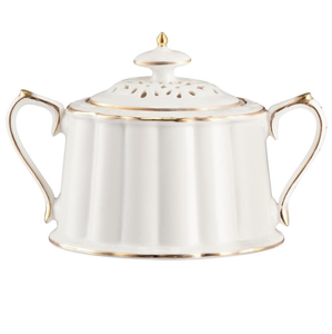 Cukiernica porcelanowa złota linia CLARA Gold Ivory