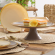 Talerzyk deserowy szklany 21 cm FIBER Cream 6