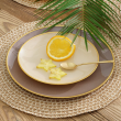 Talerzyk deserowy szklany 21 cm FIBER Cream 2