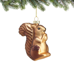 Bombka szklana brązowa WIEWIÓRKA 8 cm