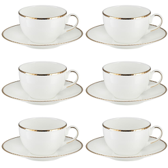 Komplet filiżanek porcelanowych 330 ml 6 sztuk CAMILLA