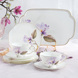 zestaw filiżanek porcelanowych białych ręcznie malowanych złotem na prezent