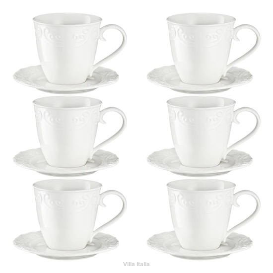 Komplet filiżanek porcelanowych 250 ml 6 sztuk OLIMPIA