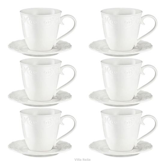 Komplet filiżanek porcelanowych 250 ml 6 sztuk OLIMPIA