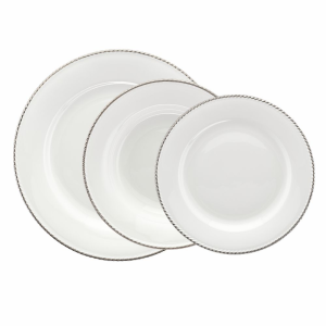 Serwis obiadowy porcelanowy Komplet talerzy na 12 osób FLORIAN 