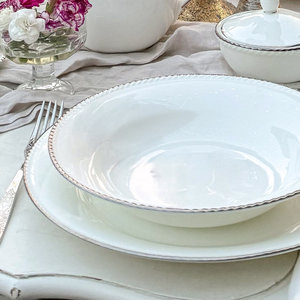 Serwis obiadowy porcelanowy Komplet talerzy na 12 osób FLORIAN