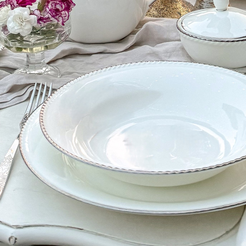 Serwis obiadowy porcelanowy Komplet talerzy na 12 osób FLORIAN