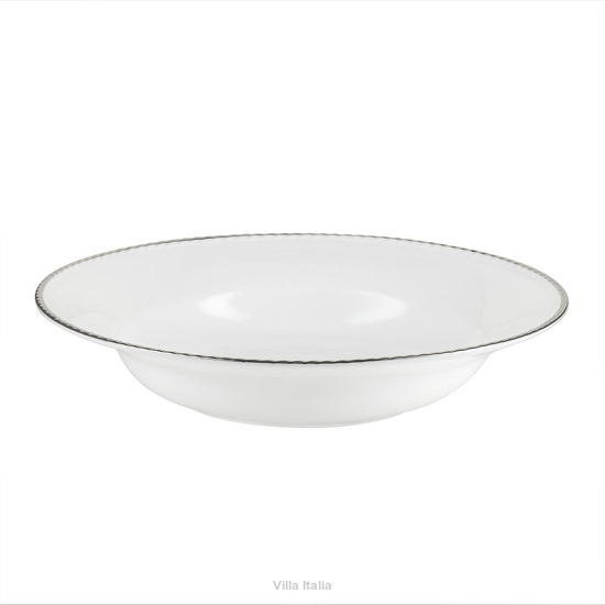 talerz głęboki porcelanowy z platynową obwódką