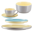 Serwis obiadowo kawowy na 6 osób BORNEO yellow-grey-blue 1