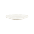 elegancki porcelanowy talerz ze złotymi falowanymi brzegami