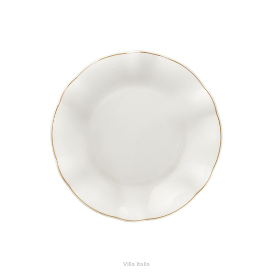 elegancki porcelanowy talerz ze złotymi brzegami