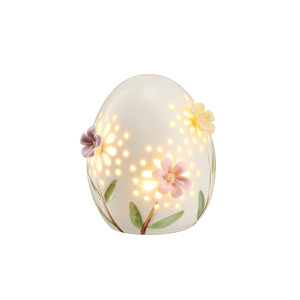 Jajko porcelanowe ażurowe 9 cm Lampion LED LAURA