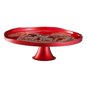 Patera szklana 27,5 cm FORESTA RED