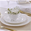 Serwis obiadowo kawowy na 12 osób porcelanowy MESYNA GOLD 15