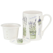 Kubek z zaparzaczem porcelanowy dekorowany 280 ml LAWENDA1 1