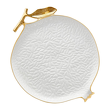 elegancki talerz do ciasta porcelanowy biały 
